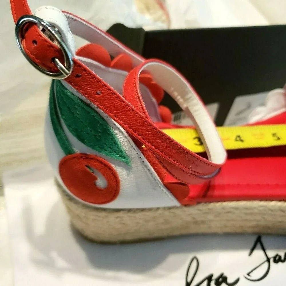Isa Tapia New Shoes Women's 36 Cherry Platform Sandal Stud Leather NIB $350 ART